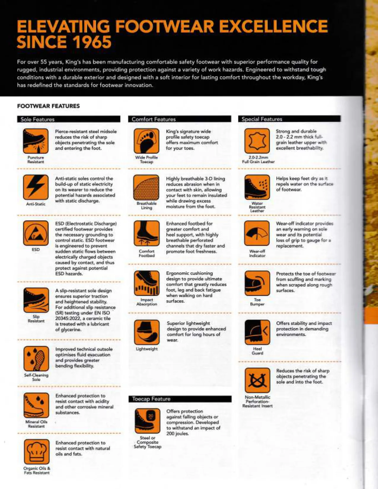 Brosur King's Safety Footwear 002 - Elevating Footwear Excellence Since 1965